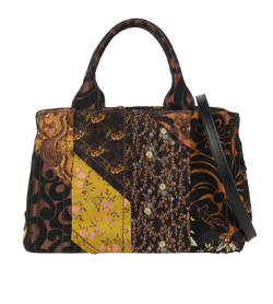 Broccato Satchel, Fabric, Brown/Multi, BN2439, DB/S/AC, 3*